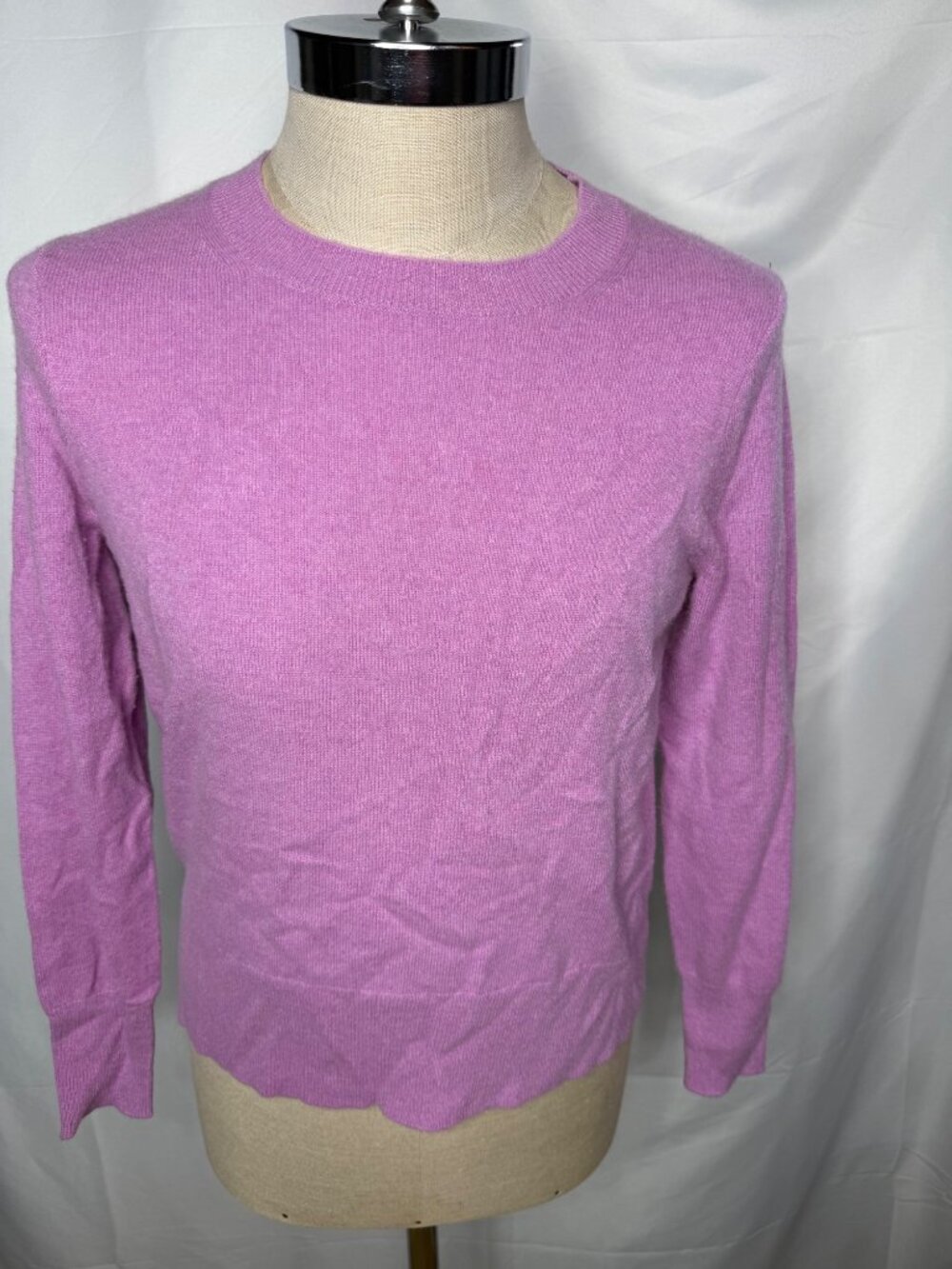 J Crew Cashmere Sweater Womens M Purple Lilac Crew Neck